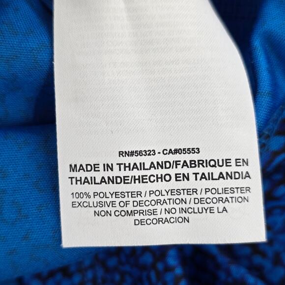 Nike Di Fit Blue Black Print Short Sleeve Active Running Tshirt XS Extra Small - Picture 7 of 7